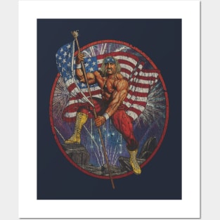 Flag Waving Patriot 1990 Posters and Art